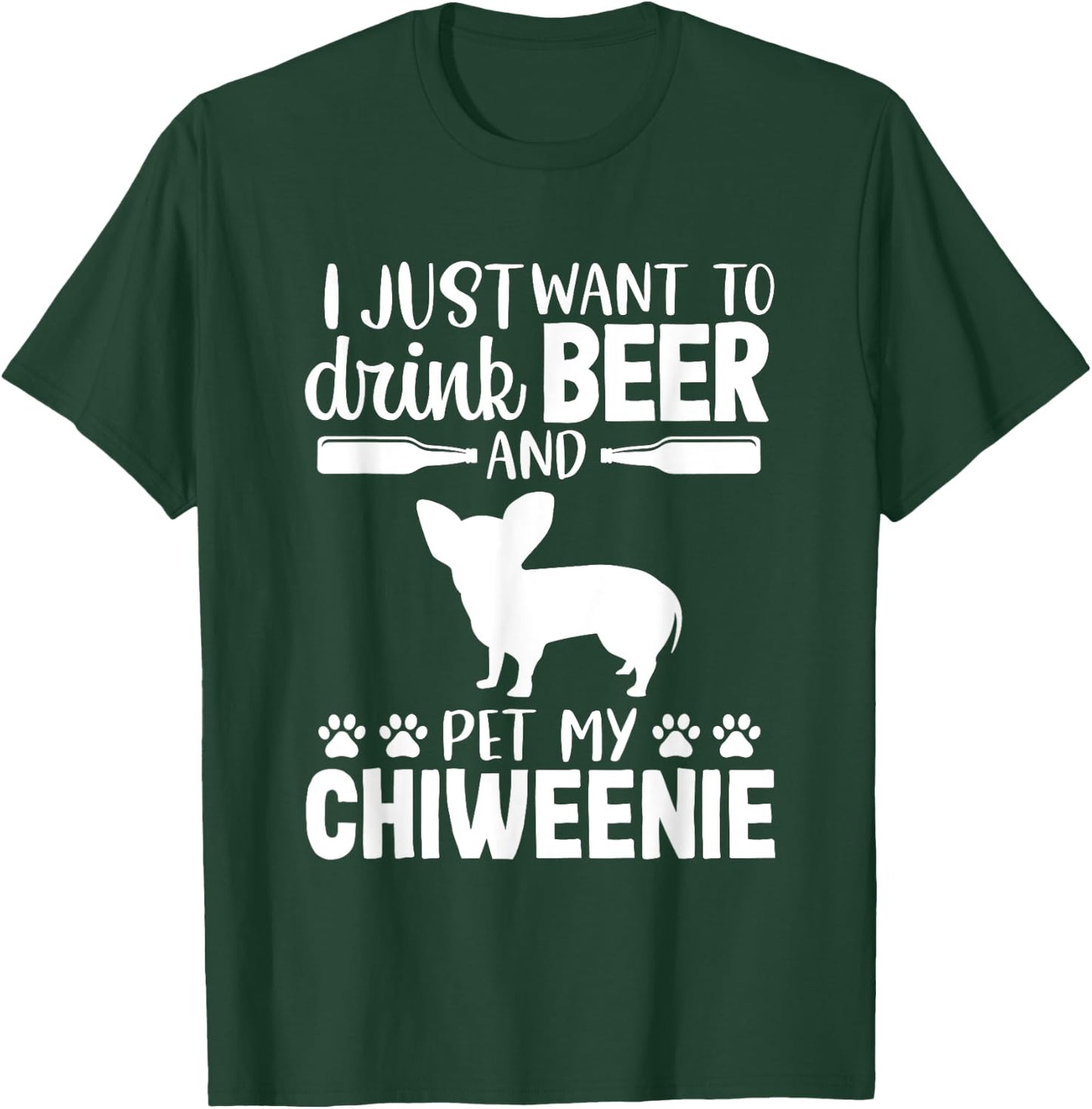 Beer Funny Dog Owner Lover Chiweenie Dog Mom Dad Women T-Shirt - T-Shirt | Forest