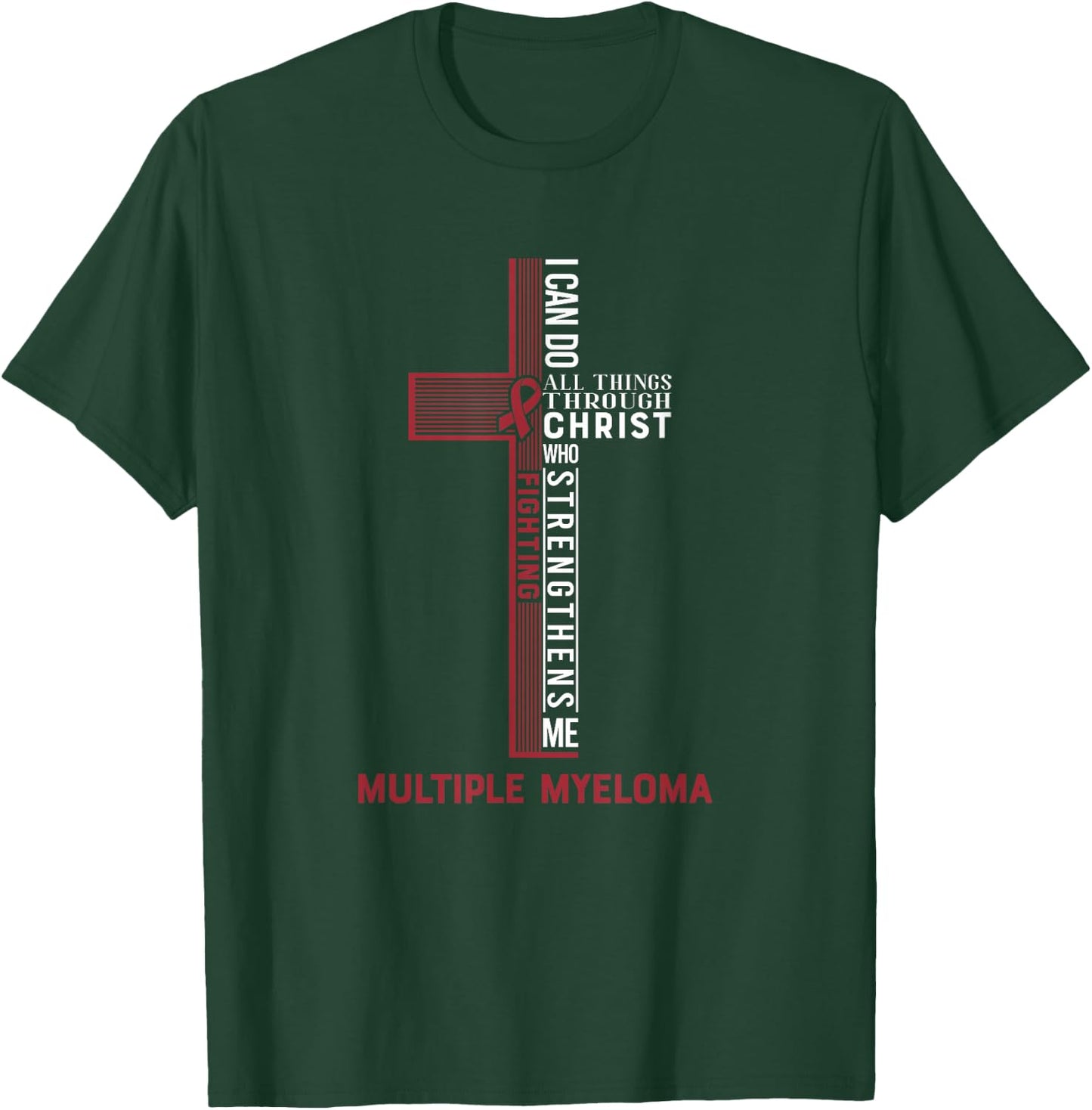 Multiple Myeloma Fight Cancer Ribbon T-Shirt - T-Shirt | Forest