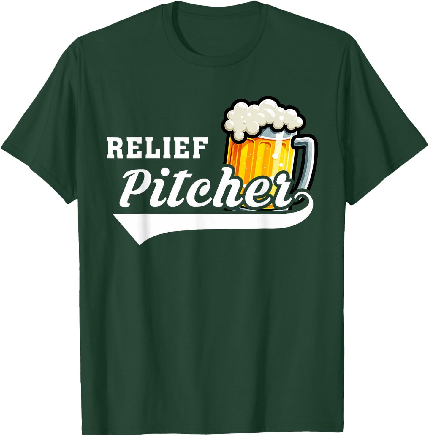 Relief Pitcher Beer and Baseball Funny Beer Drinking T-Shirt - T-Shirt | Forest
