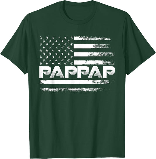 Pappap Gift America Flag Father's day T-Shirt - T-Shirt | Forest