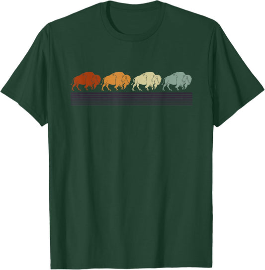 Retro Buffalo T-Shirt - T-Shirt | Forest