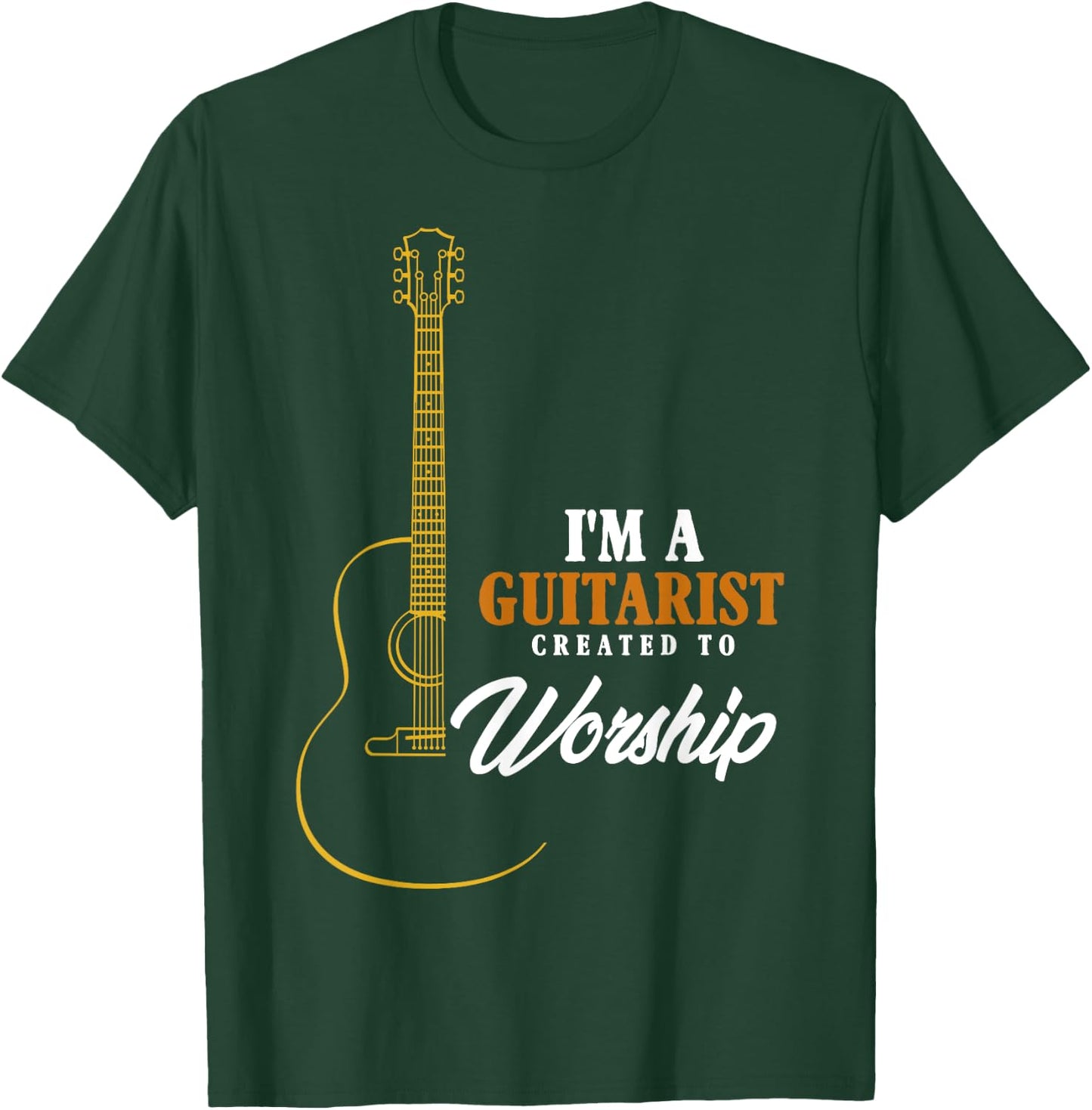 Christian Guitarist Shirt, Created To Worship Musician T-Shirt - T-Shirt | Forest