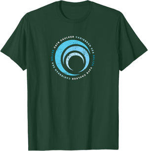 Caye Caulker Belize Beach Retro Vintage Wave Men Women Kids T-Shirt - T-Shirt | Forest