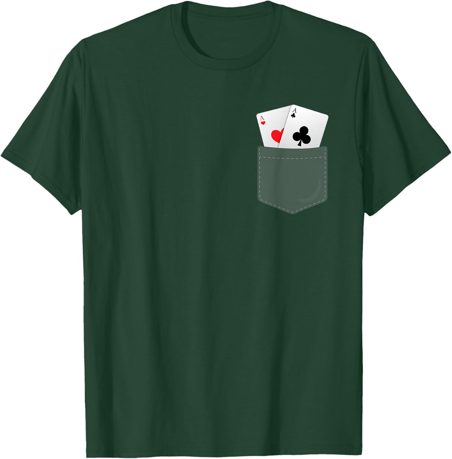 Pocket Aces Shirt Funny Faux Pocket Aces Poker Gift T-Shirt - T-Shirt | Forest