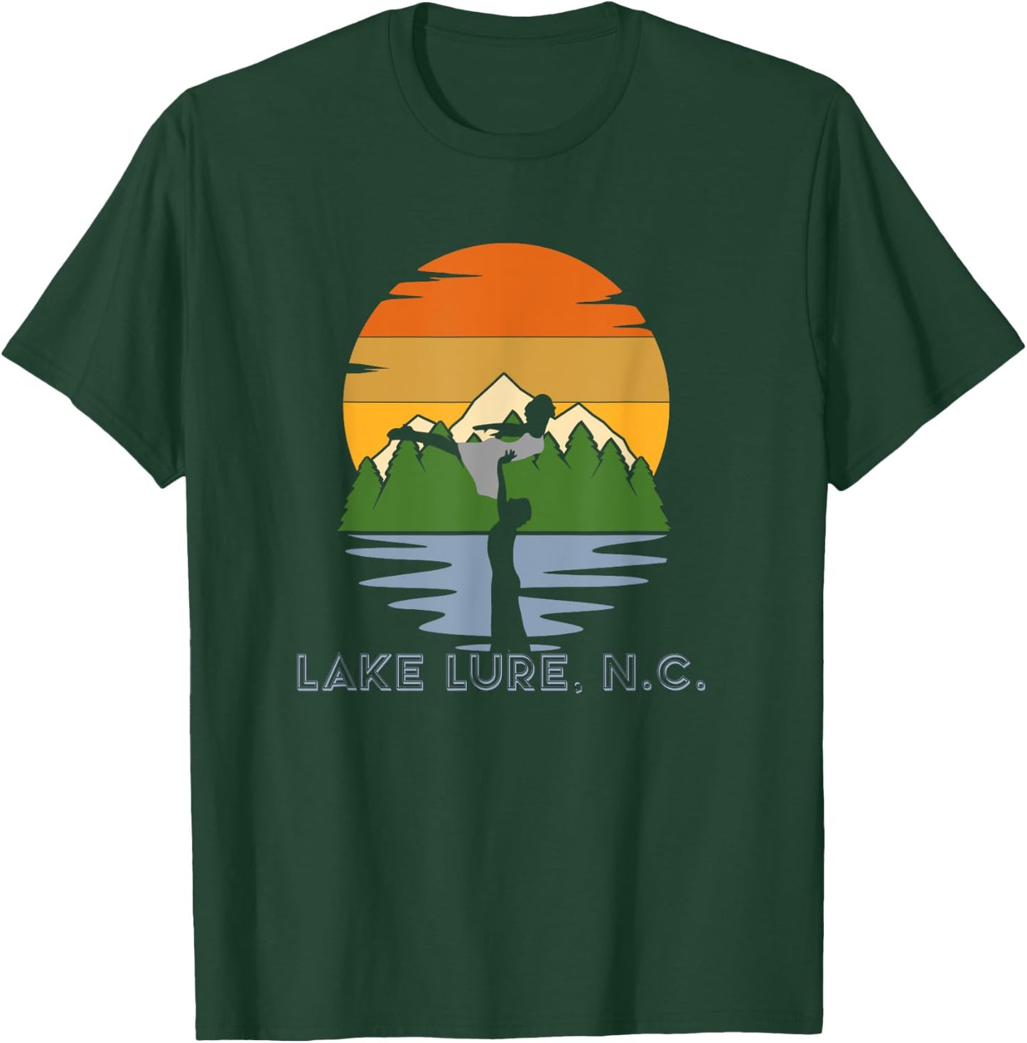 North Carolina Blue Ridge Mountains NC Retro Style Lake Lure T-Shirt - T-Shirt | Forest