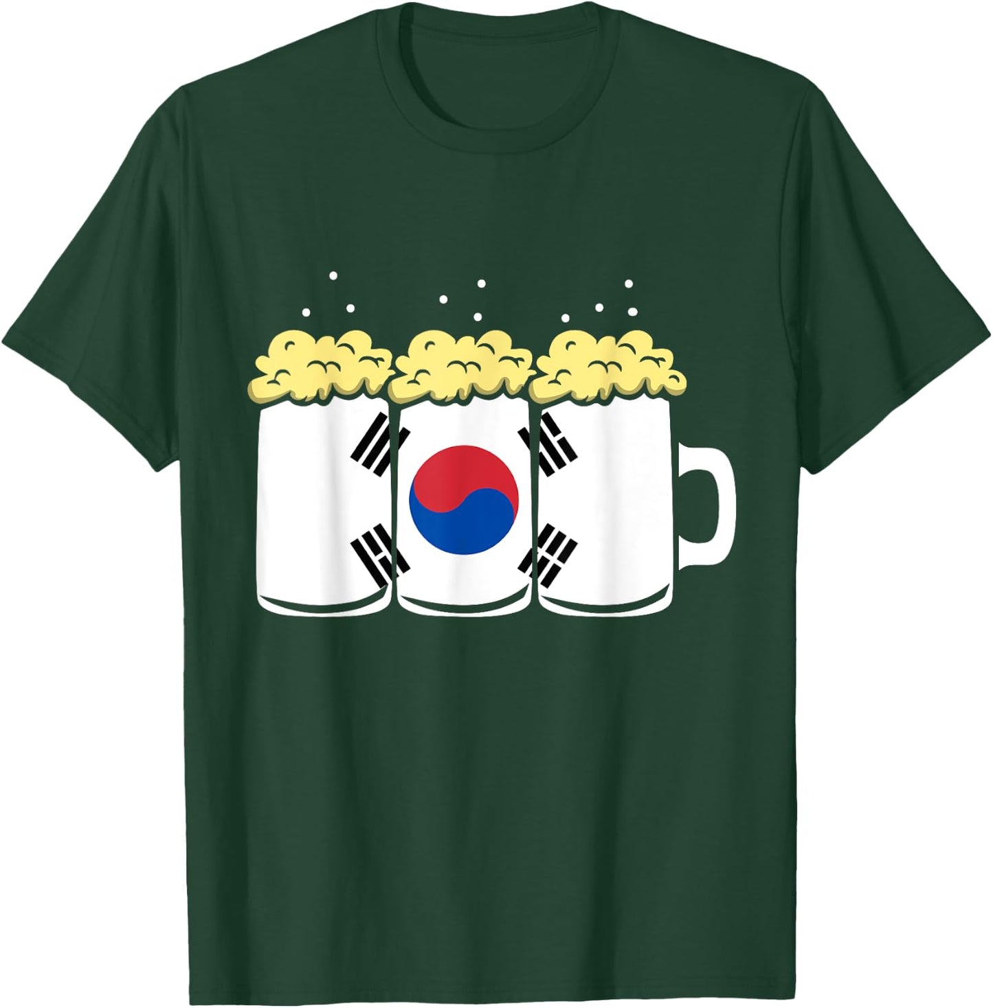 South Korea Flag Design for Beer Drinker Men T-Shirt - T-Shirt | Forest