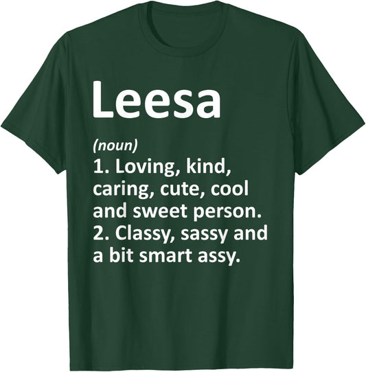 LEESA Definition Personalized Name Funny Birthday Gift T-Shirt - T-Shirt | Forest
