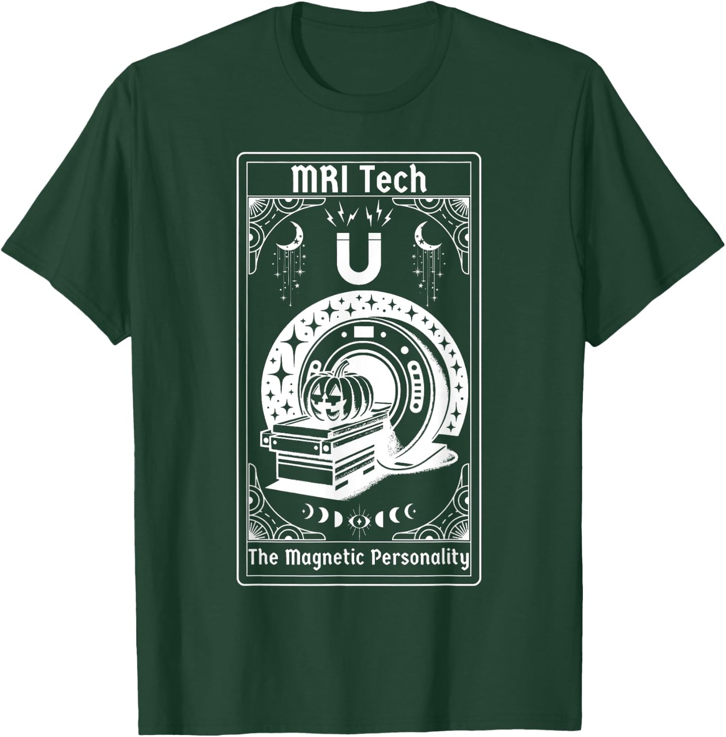 Witchy MRI Tech Tarot Card Pumpkin Funny Halloween Xray Tech T-Shirt - T-Shirt | Forest