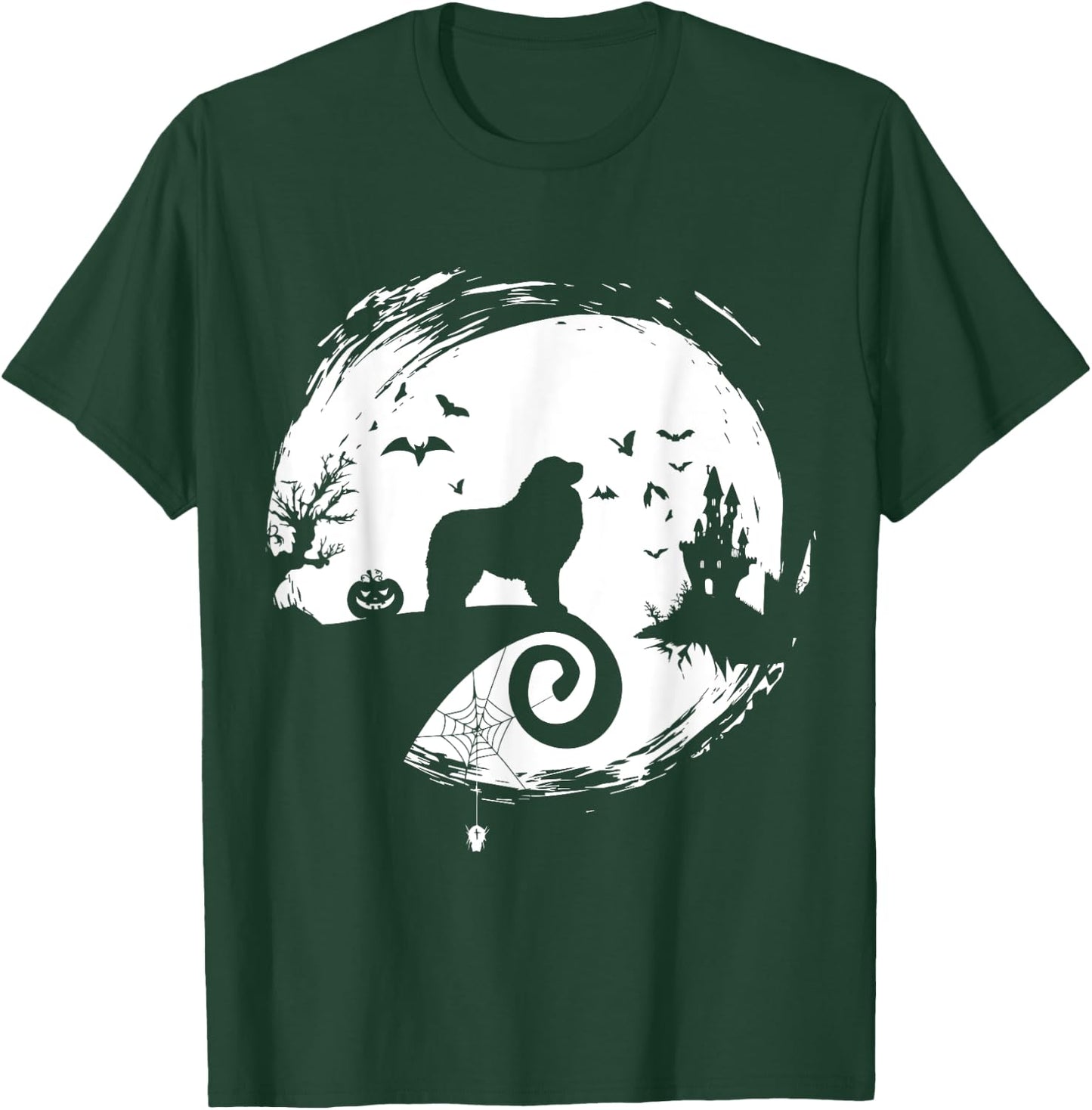 Great Pyrenees Halloween Costume Moon Silhouette Horror T-Shirt - T-Shirt | Forest
