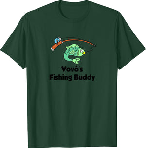 Kids Vovo's Fishing Buddy Portuguese Grandfather Grandchild T-Shirt - T-Shirt | Forest