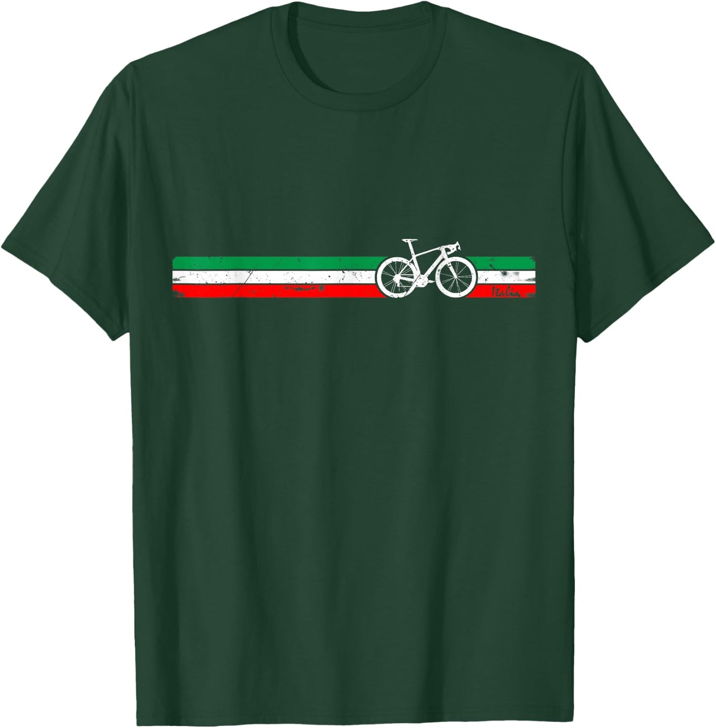 Cyclist Flag Italy Italian Bike Racing Cycling Bicycle Gifts T-Shirt - T-Shirt | Forest