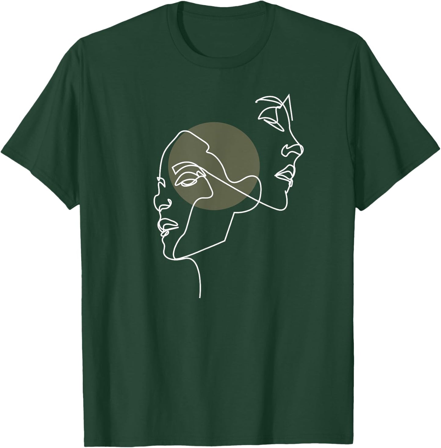 Artsy Line Faces Abstract Aesthetic Art T-Shirt - T-Shirt | Forest