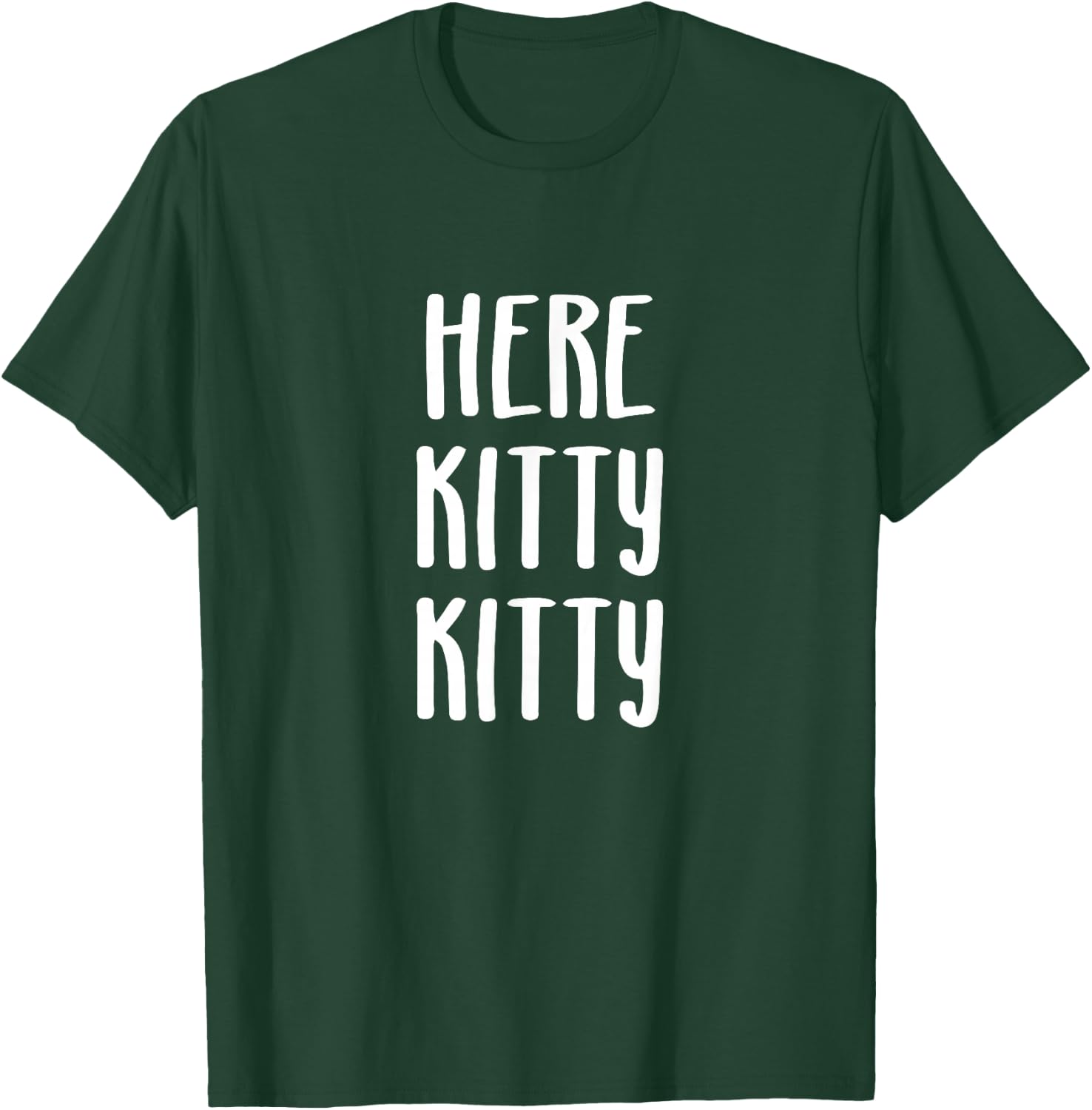 Critterz Kitty Cat Designs Here Kitty Kitty - -Adults, Black, Small, Short Sleeve T-Shirt - T-Shirt | Forest