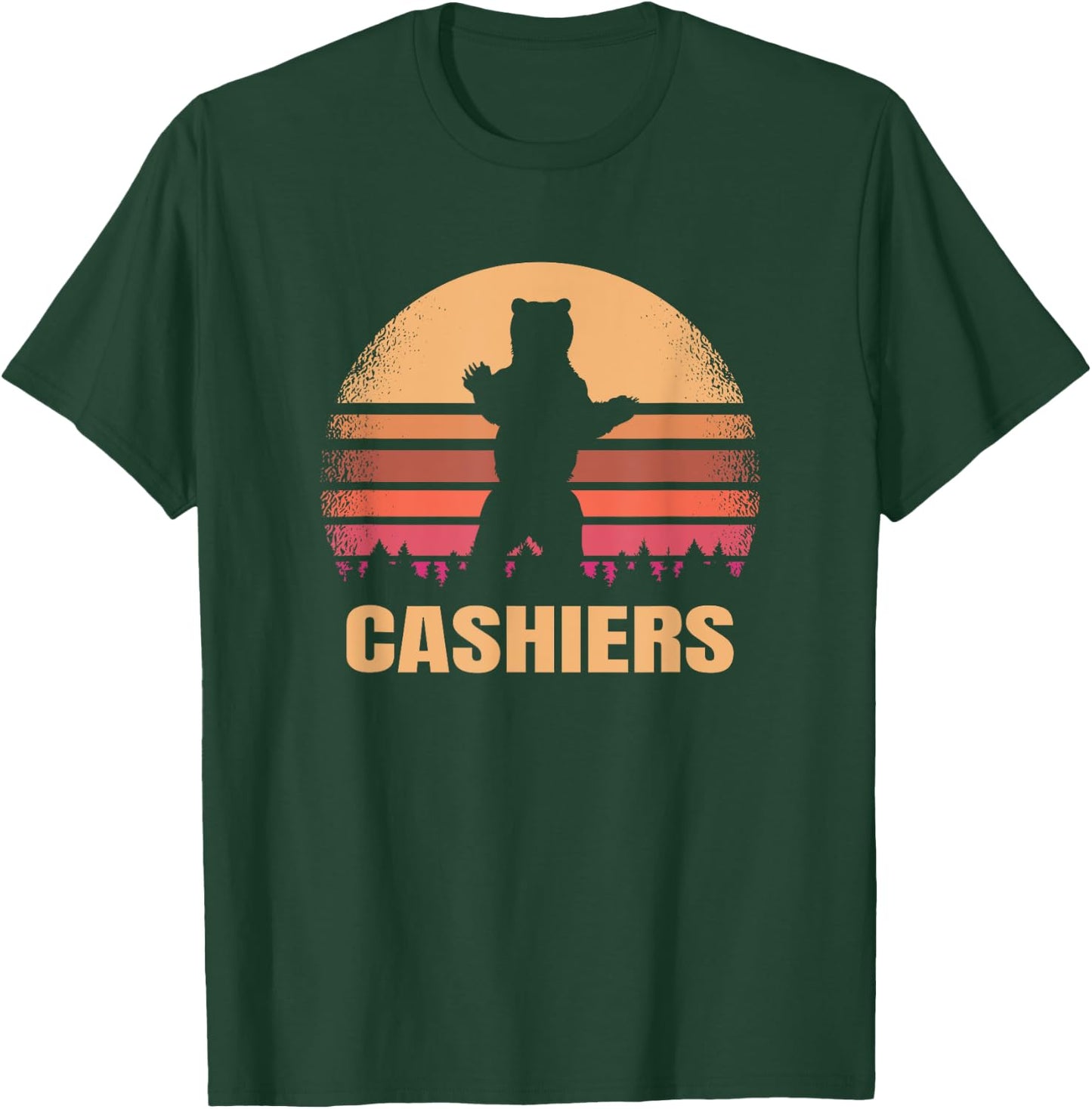 Cashiers North Carolina Vintage Bear NC Distressed 80s Gift T-Shirt - T-Shirt | Forest