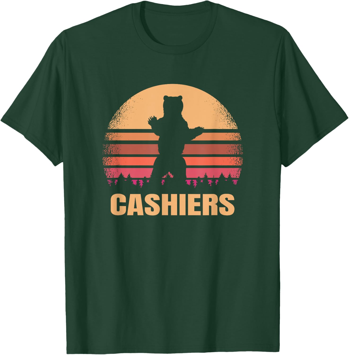 Cashiers North Carolina Vintage Bear NC Distressed 80s Gift T-Shirt - T-Shirt | Forest