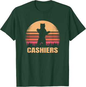 Cashiers North Carolina Vintage Bear NC Distressed 80s Gift T-Shirt - T-Shirt | Forest