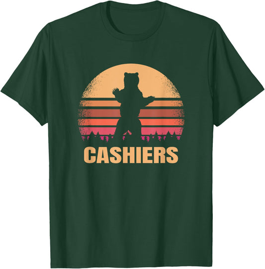 Cashiers North Carolina Vintage Bear NC Distressed 80s Gift T-Shirt - T-Shirt | Forest