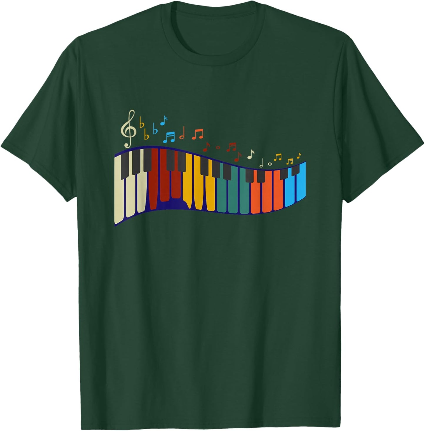 Music Notes Pianist Gift Colorful Piano T-Shirt - T-Shirt | Forest