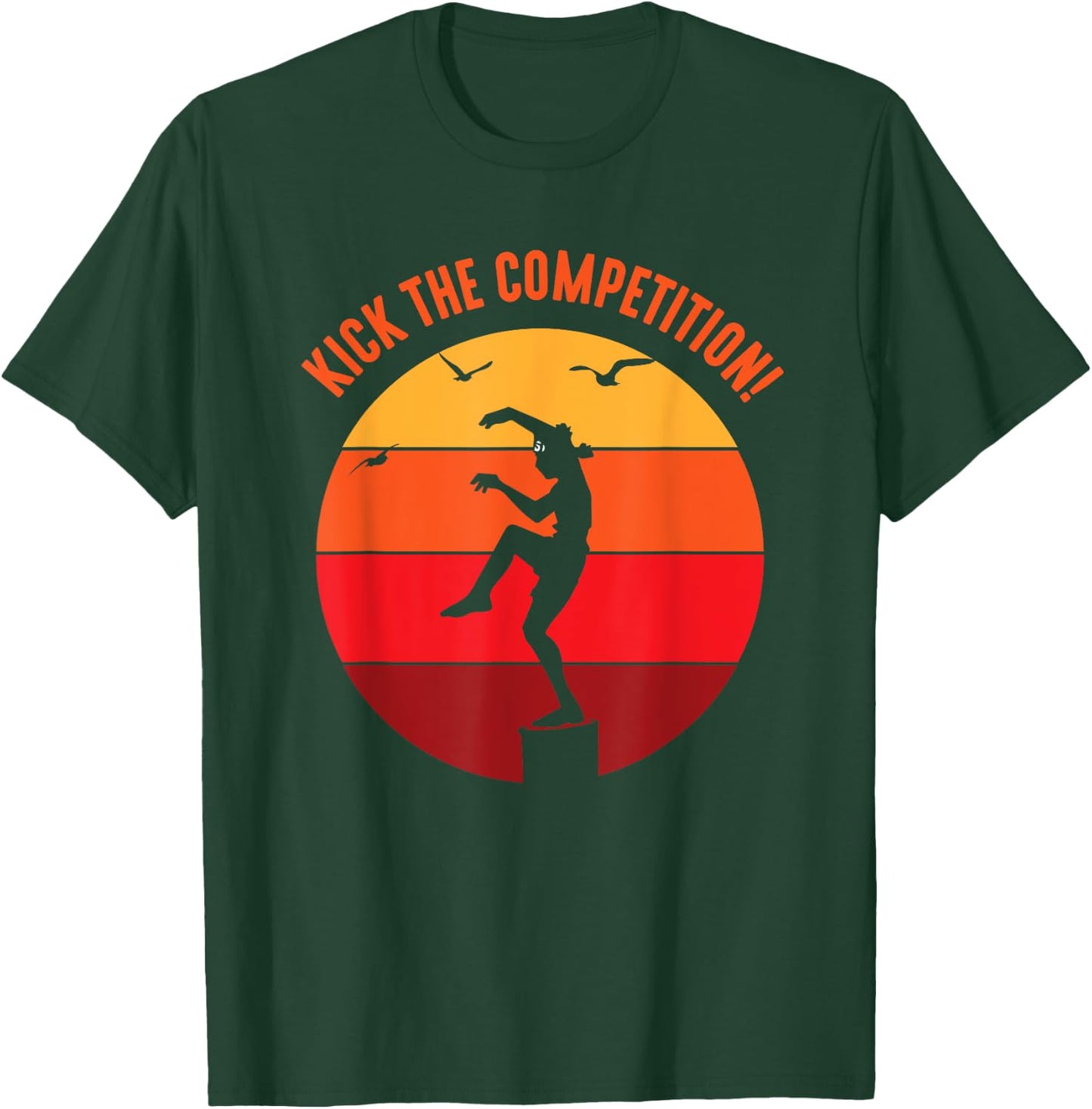 Karate Teen Kid Vintage Sunset On Pacific Ocean Beach T-Shirt - T-Shirt | Forest