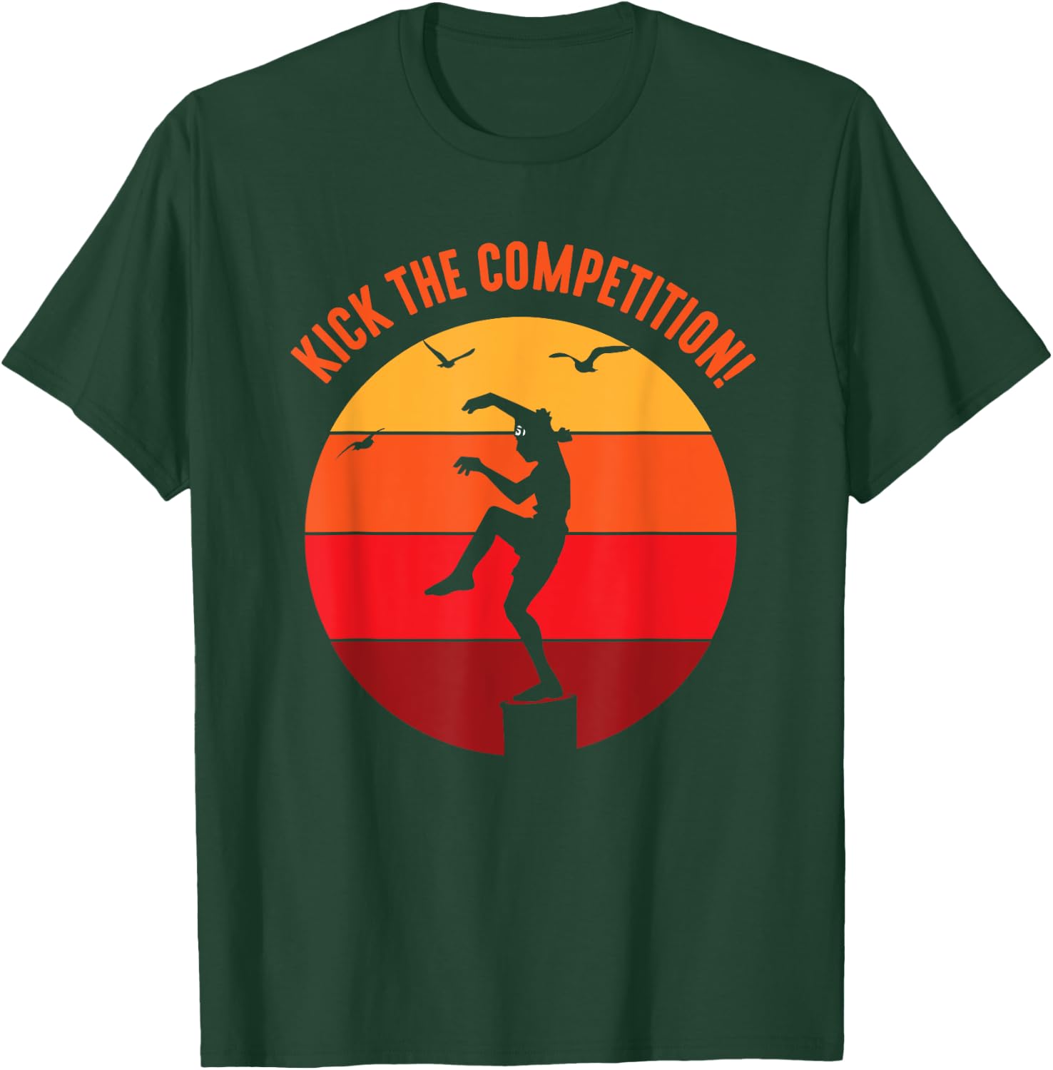Karate Teen Kid Vintage Sunset On Pacific Ocean Beach T-Shirt - T-Shirt | Forest