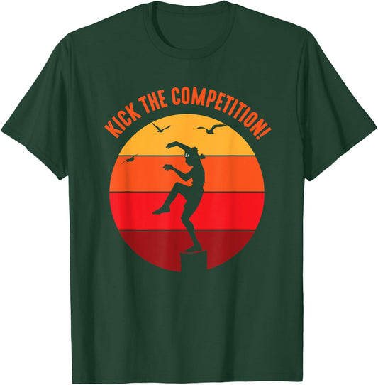 Karate Teen Kid Vintage Sunset On Pacific Ocean Beach T-Shirt - T-Shirt | Forest