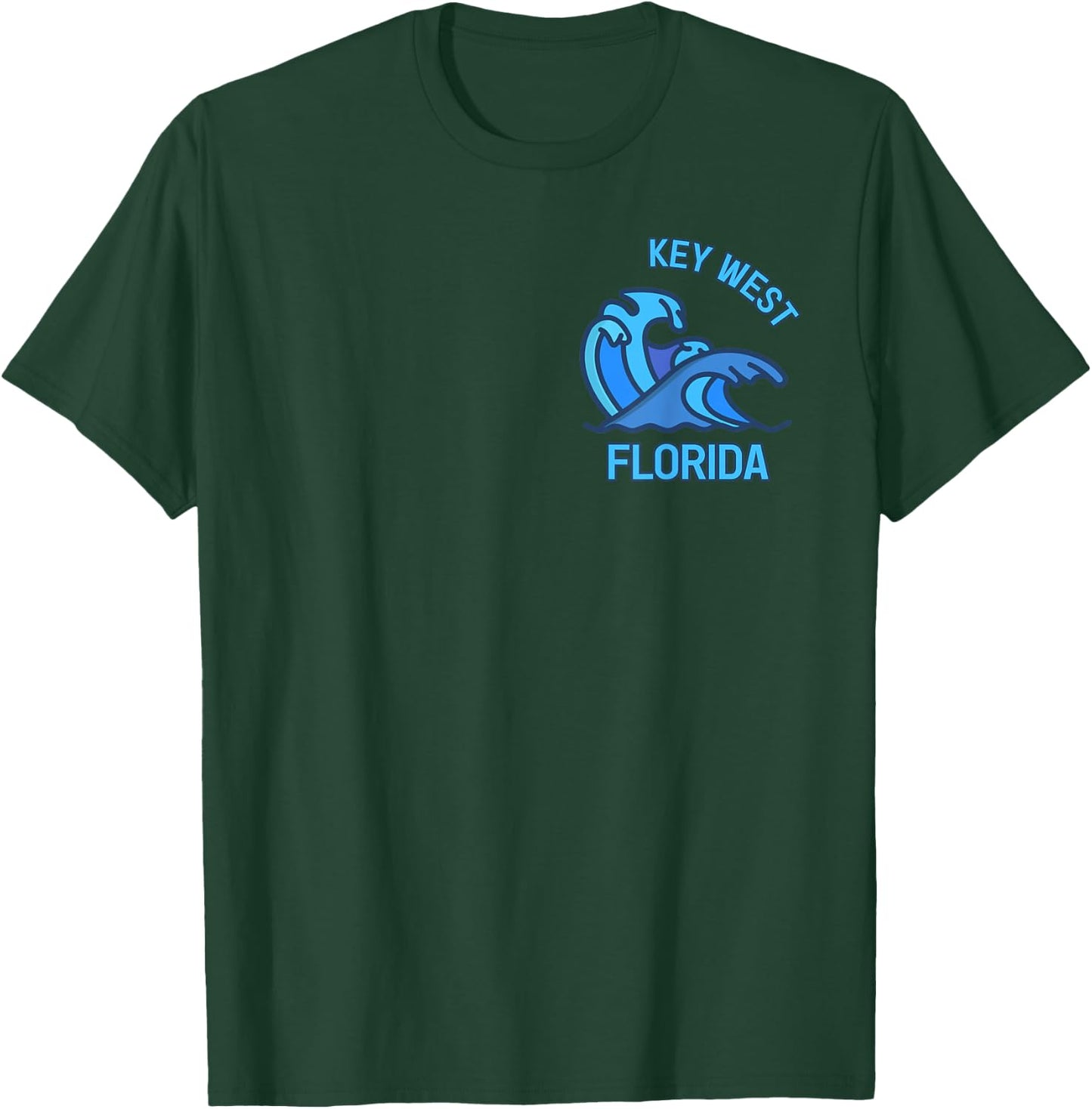 Graphic Key West Florida Pocket Wave Souvenir T-Shirt - T-Shirt | Forest
