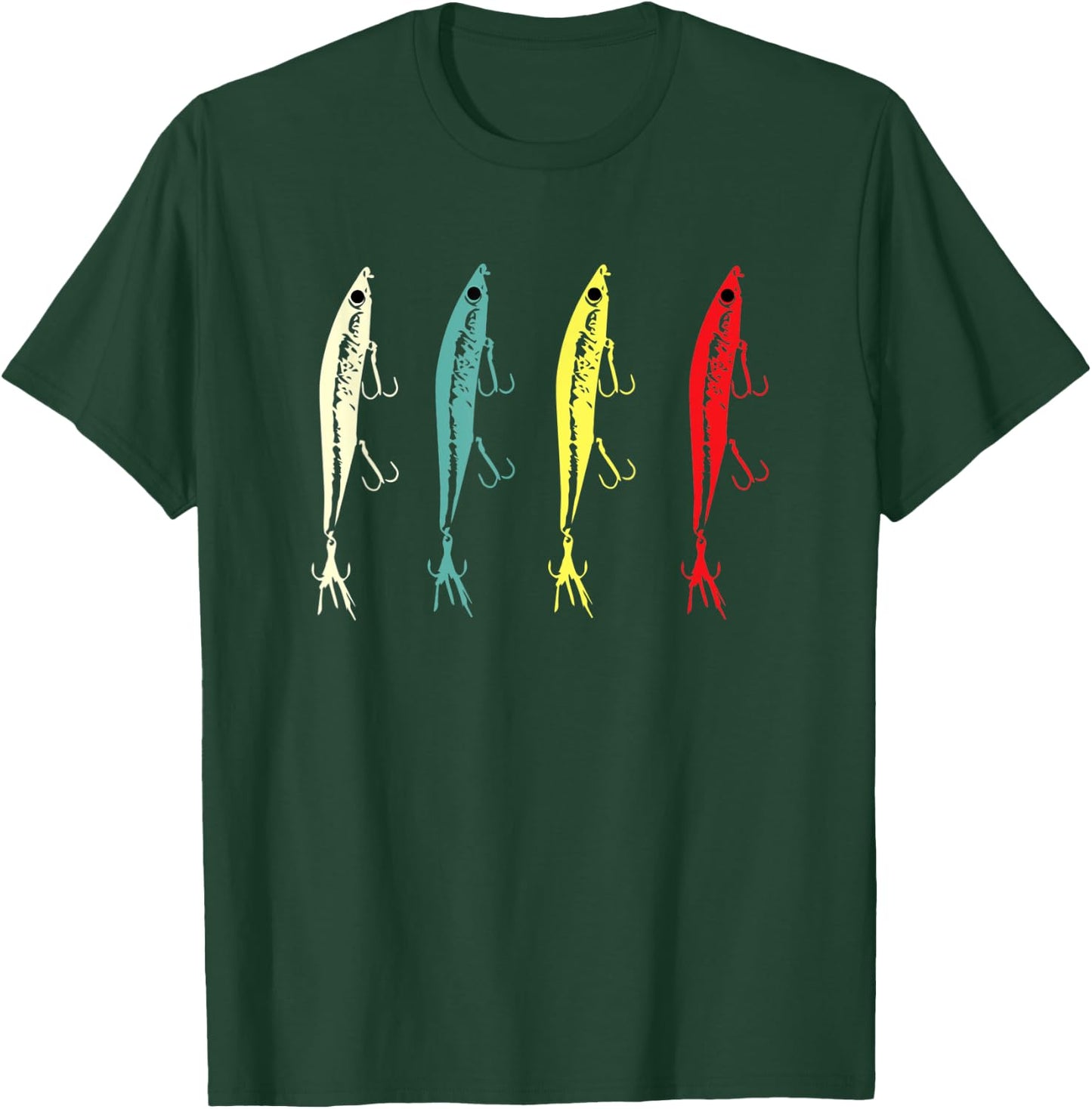 Retro Vintage Fishing Lures - Men / Women Bass Fishing T-Shirt - T-Shirt | Forest