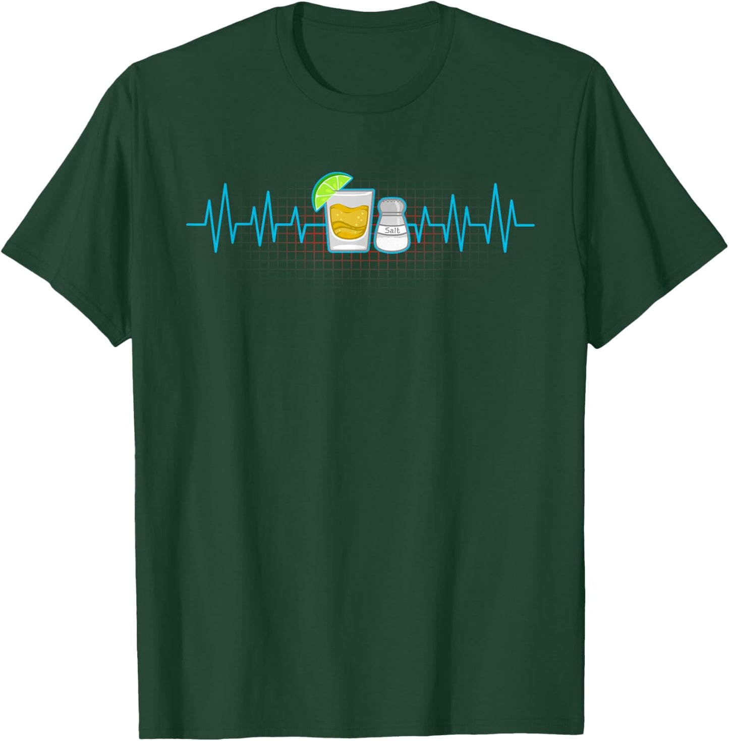 Tequila Lime Salt Heartbeat Funny Cinco De Mayo Fiesta Gift T-Shirt - T-Shirt | Forest