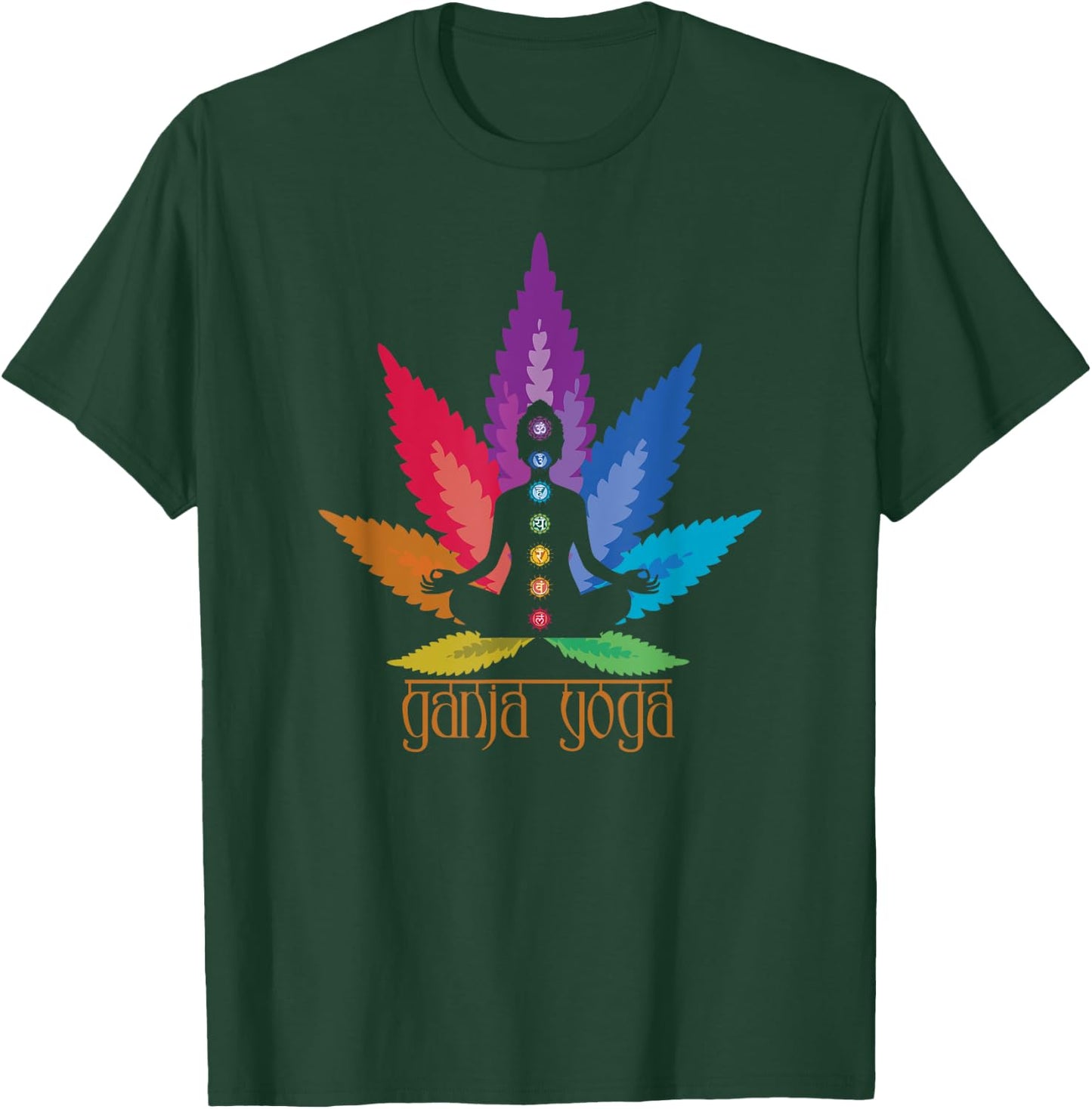 Seven Chakras Ganja Yoga T-Shirt - T-Shirt | Forest