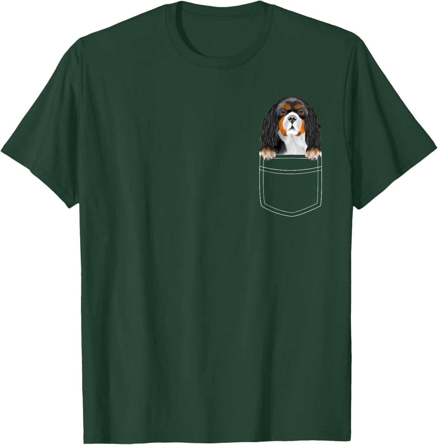 Cavalier King Charles Spaniel Dog In Pocket Funny Dog Lover T-Shirt - T-Shirt | Forest
