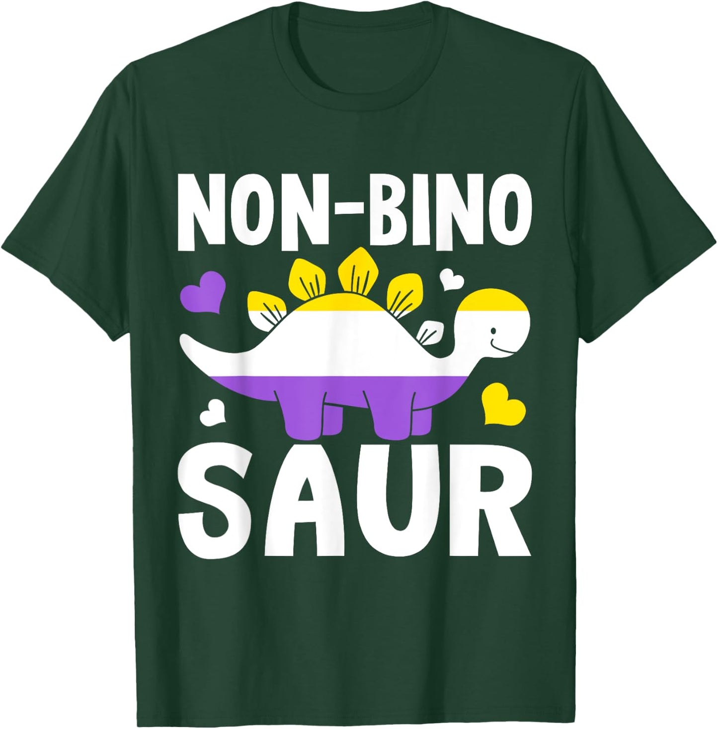 Non Bino Saur Dinosaur Aagender Non Binary T-Shirt - T-Shirt | Forest