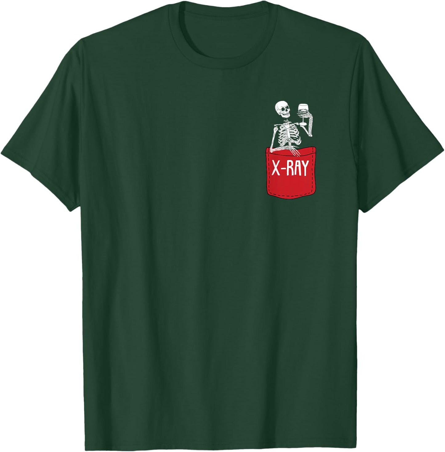 X-Ray Radiologic Technologist Funny Skeleton Pocket Rad Tech T-Shirt - T-Shirt | Forest
