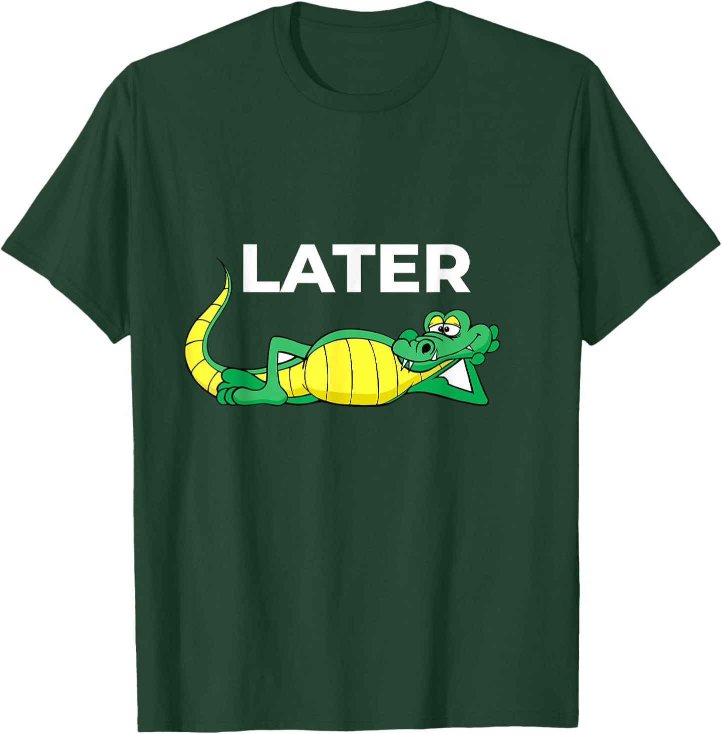 Later Gator With Cute Smiling Alligator Saying Goodbye T-Shirt - T-Shirt | Forest