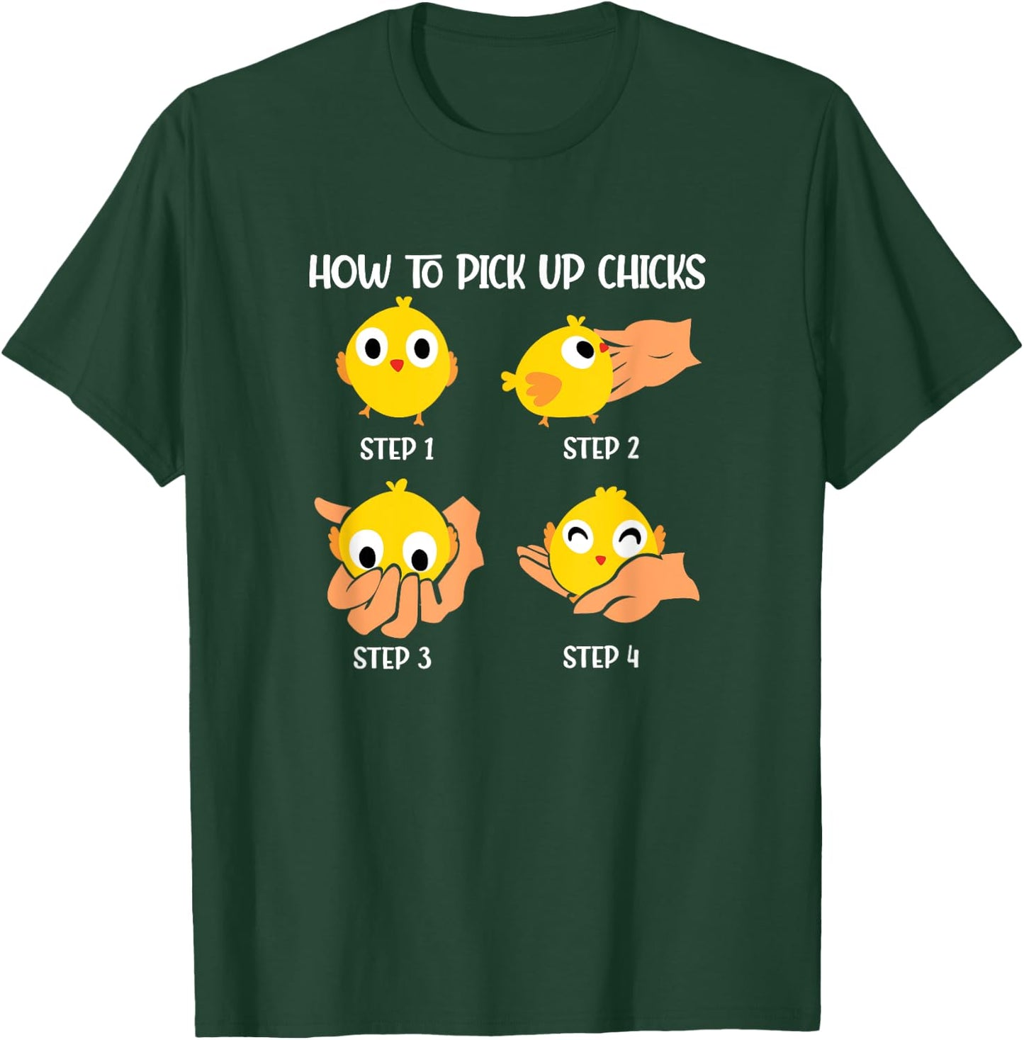How To Pick Up Chicks Cheesy Pick-Up Lines Chicken Lover T-Shirt - T-Shirt | Forest