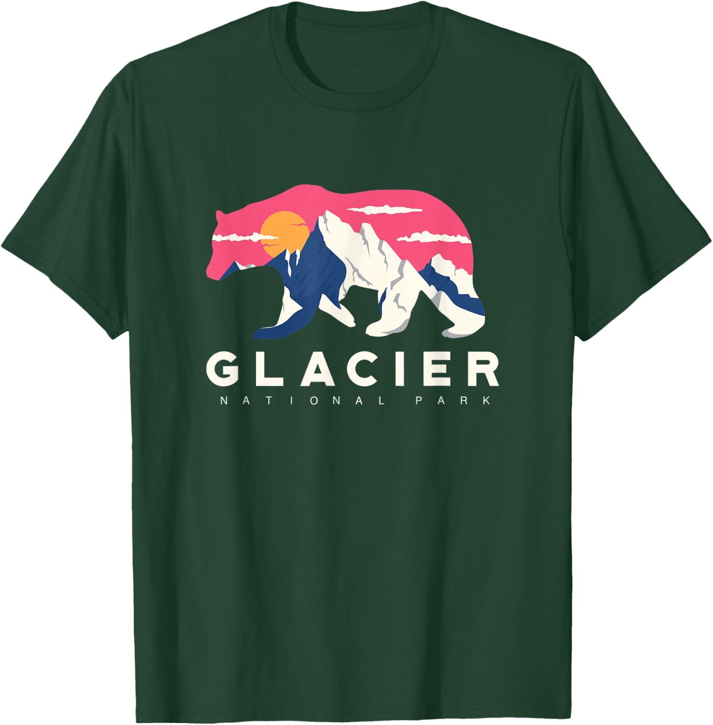 Glacier National Park novelty Road trip Montana T Shirt T-Shirt - T-Shirt | Forest