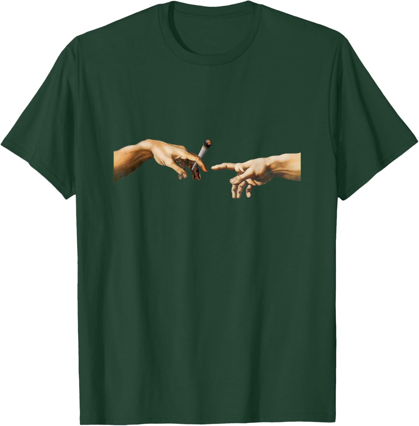 420 The Creation of Adam Michelangelo Weed Joint Vintage T-Shirt - T-Shirt | Forest