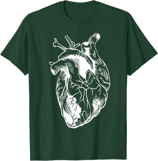 Funny Vintage Cardiology Heart Anatomy | Cool Doctor Gift T-Shirt - T-Shirt | Forest