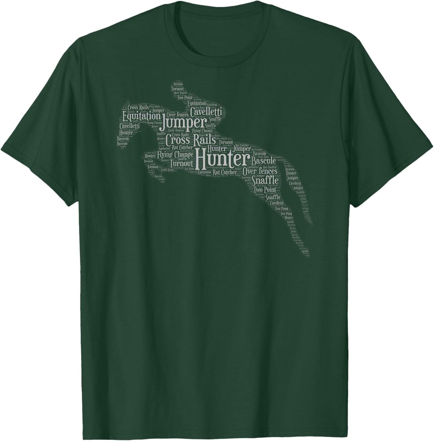 Horse Lovers and Gifts Hunter Jumper Equestrian Black -Adults Classic Fit Short Sleeve S T-Shirt - T-Shirt | Forest