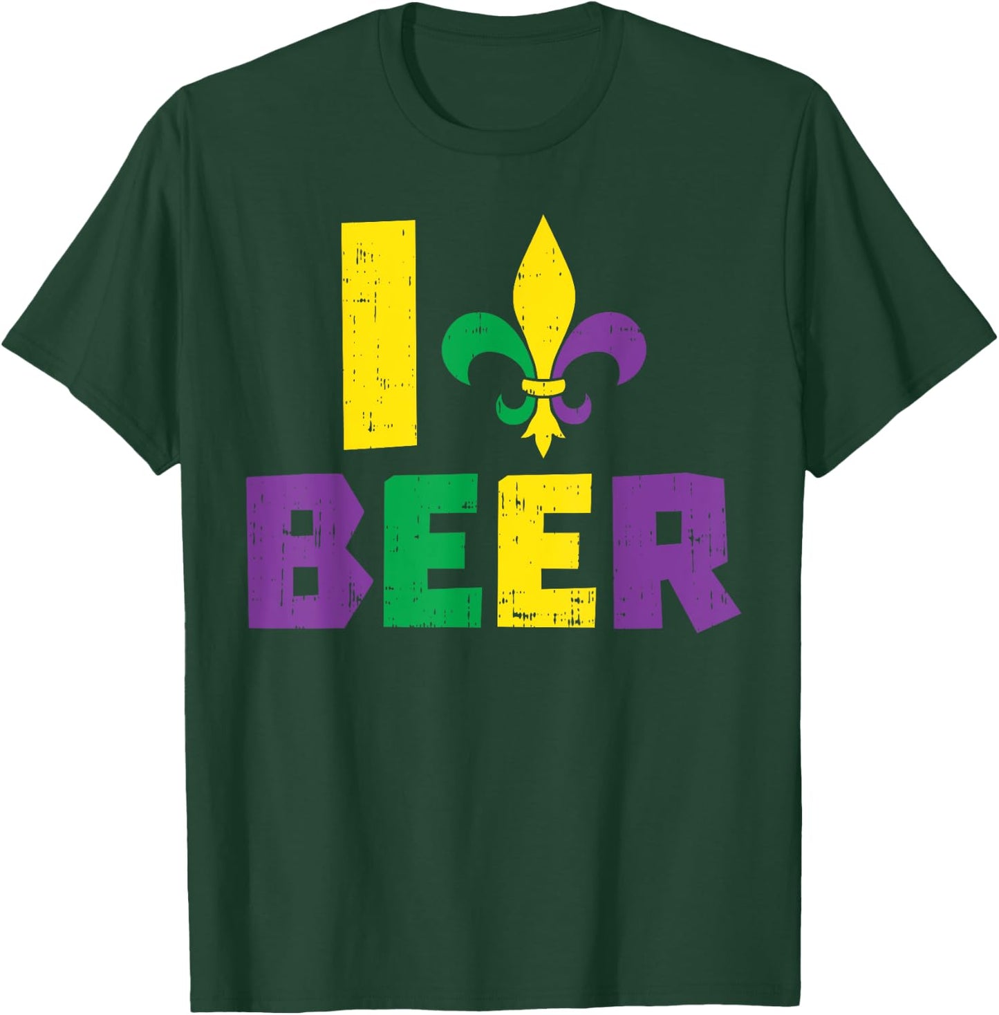 I Love Beer Jester Hat Drinking Team Fun Mardi Gras Carnival T-Shirt - T-Shirt | Forest