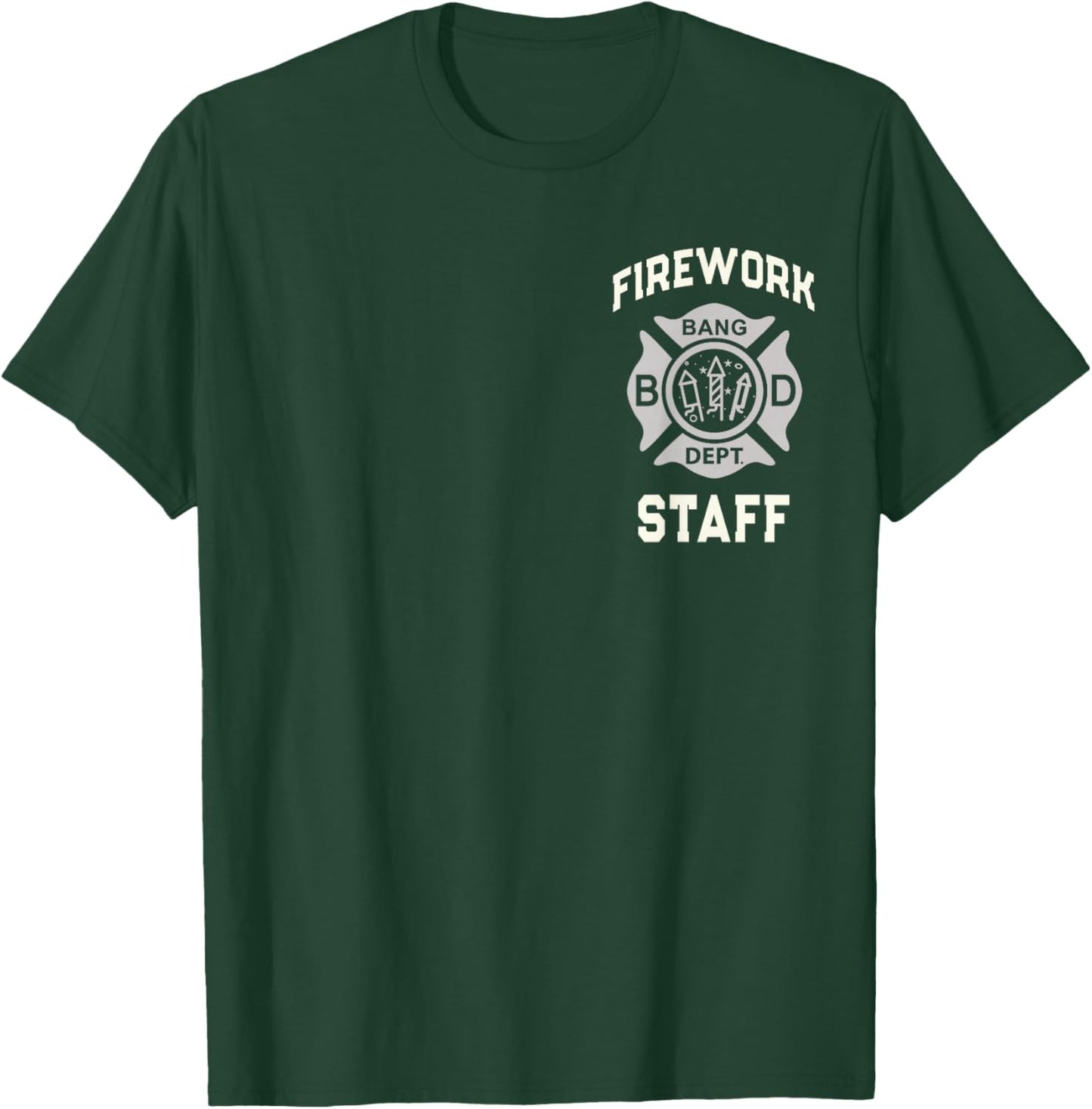 Official FIREWORK STAFF 4th of July Safety Crew Technician T-Shirt - T-Shirt | Forest