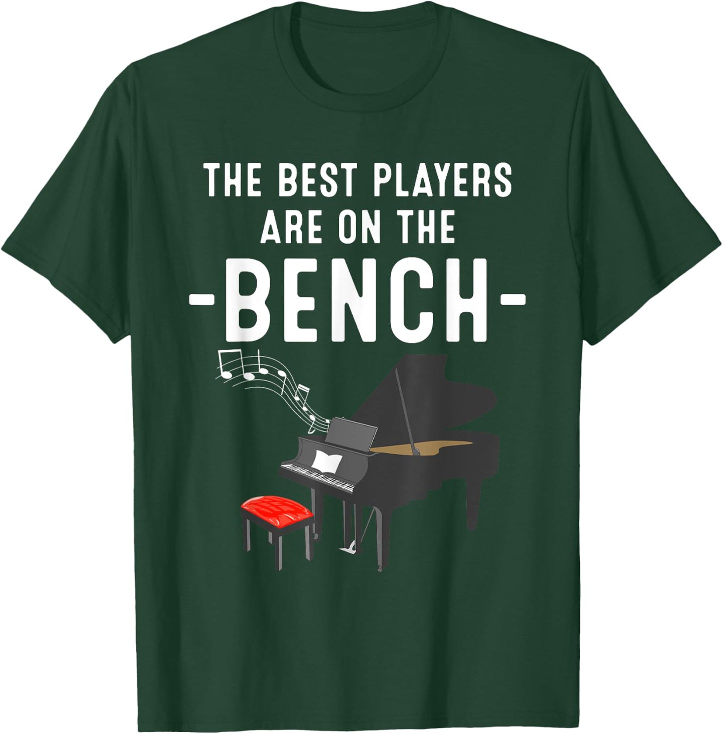 Funny Piano Player Gift Cute Bench Pianist T-Shirt - T-Shirt | Forest