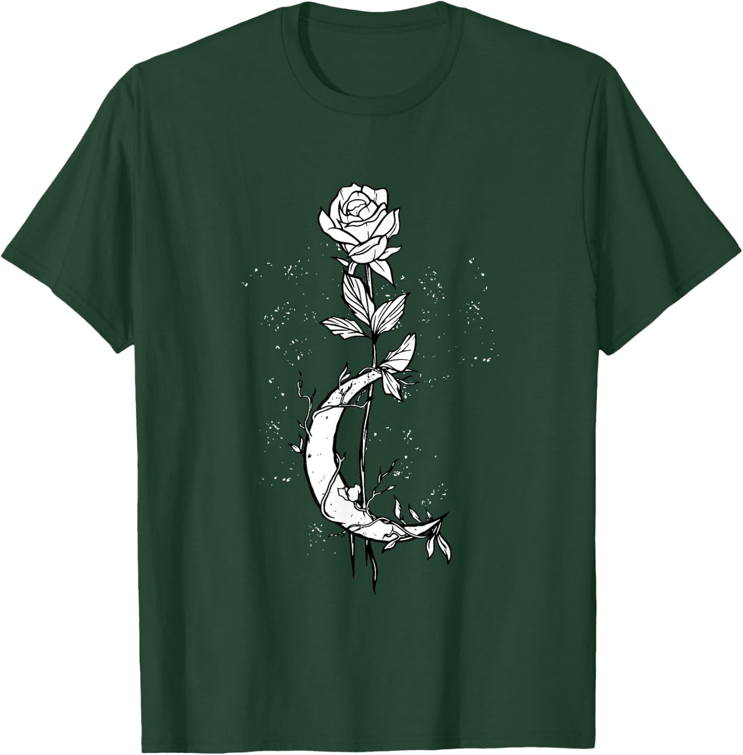 Occult Moon Rose Gothic Moon Rose Witchcraft Esoteric Goth T-Shirt - T-Shirt | Forest