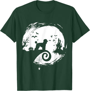 Poodle Halloween Costume Moon Silhouette Creepy T-Shirt - T-Shirt | Forest