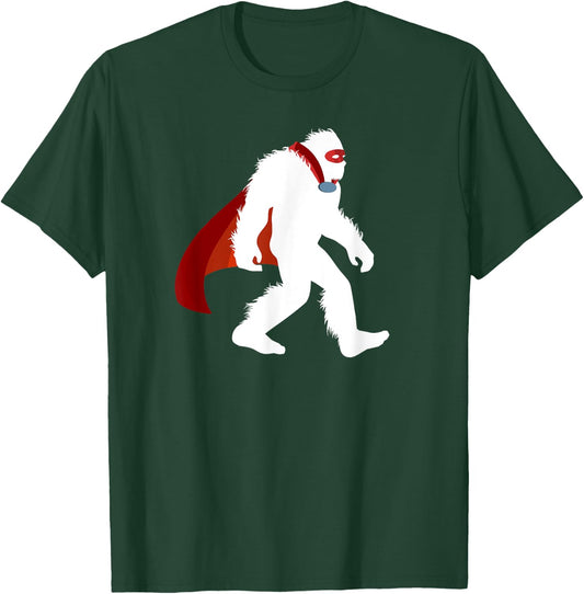 Fun Bigfoot Superhero Vigilantism Cryptid Sasquatch Crusader T-Shirt - T-Shirt | Forest