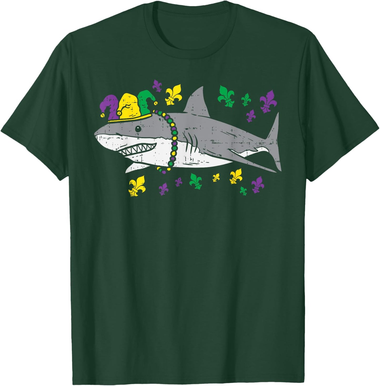 Jester Shark Animal Lover Funny Mardi Gras Carnival Boys T-Shirt - T-Shirt | Forest