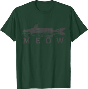 Funny catfish meow for catfish fishing, fishing fisherman gift T-Shirt - T-Shirt | Forest