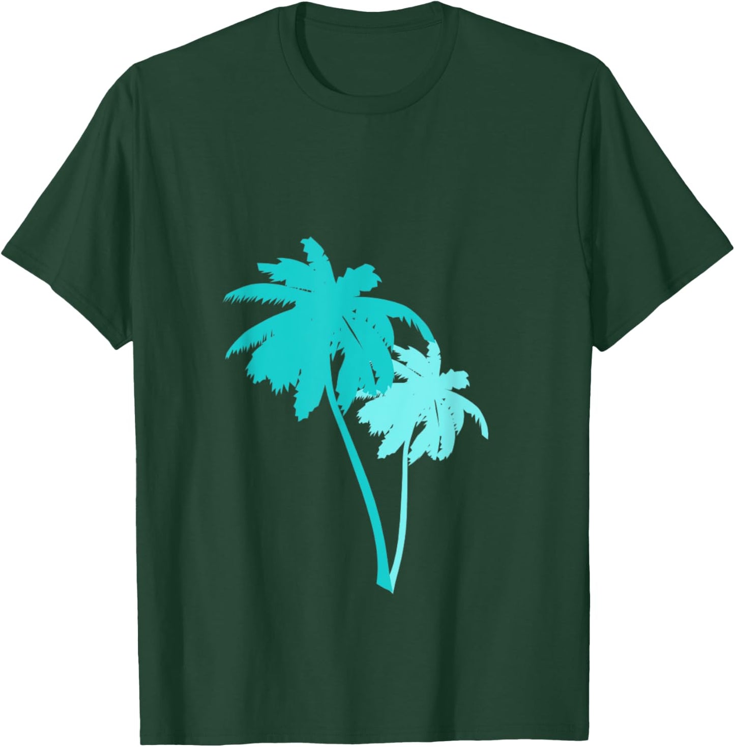 Turquoise Aqua Blue Palm Trees T-Shirt - T-Shirt | Forest