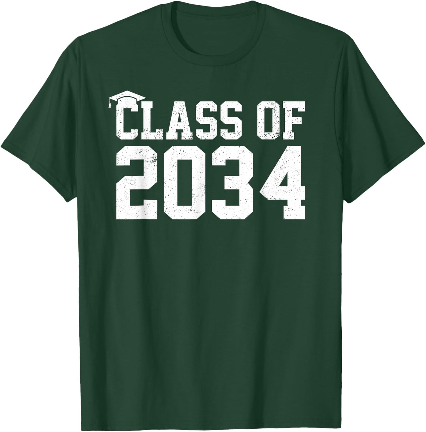 Class Of 2034 Grow With Me Graduation First Day Of School T-Shirt - T-Shirt | Forest