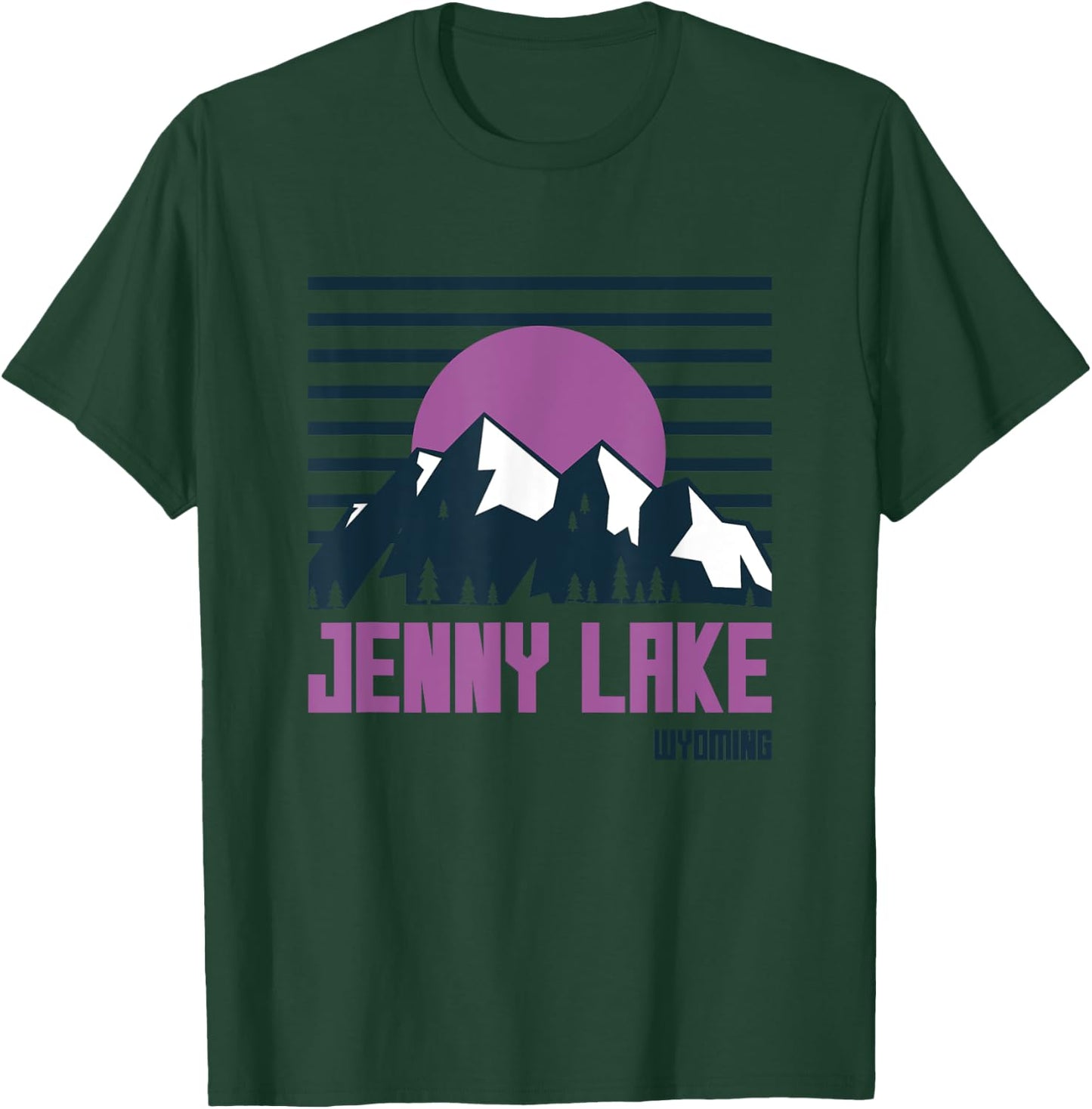 Jenny Lake Wyoming Vintage Mountains Hiking Camp Retro T-Shirt - T-Shirt | Forest
