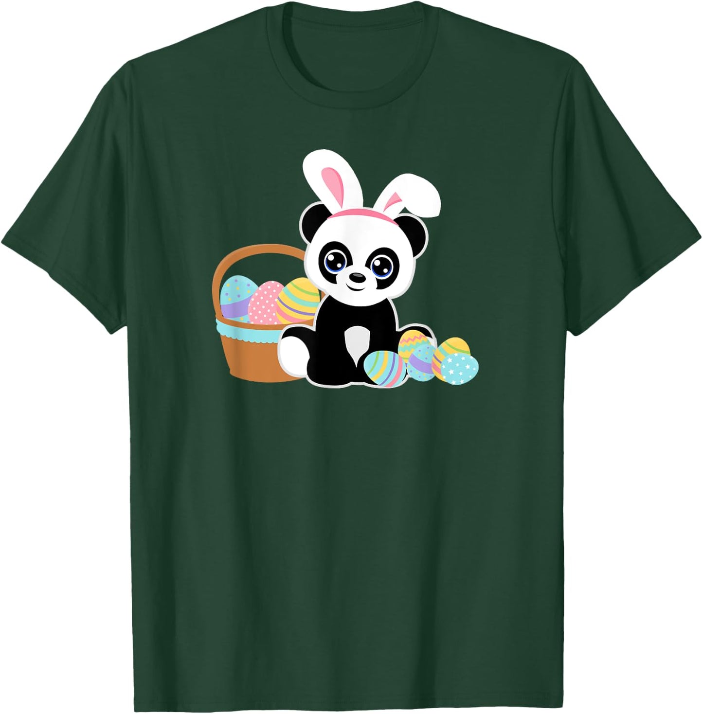 Easter Bunny Ears Panda Lover Cute Easter Eggs Funny Graphic T-Shirt - T-Shirt | Forest